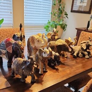 Decorative Elephant Figurine Collection - Multicolor (11)